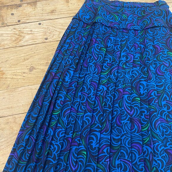 Vintage 1980s Pleated Midi Skirt - Picture 3 of 8